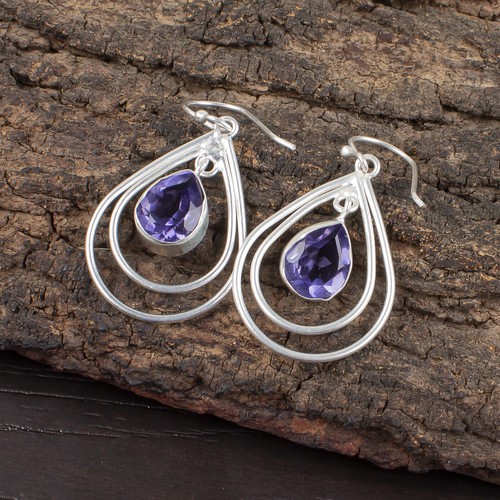 Iolite gemstone drop dangle - gemstone, drop/dangle