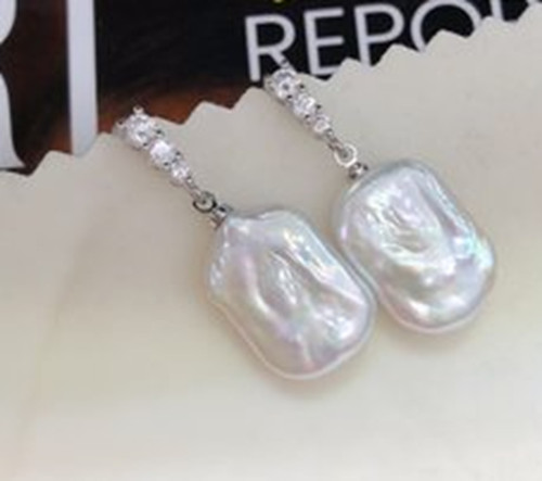 Natural 13mm white baroque - white,
